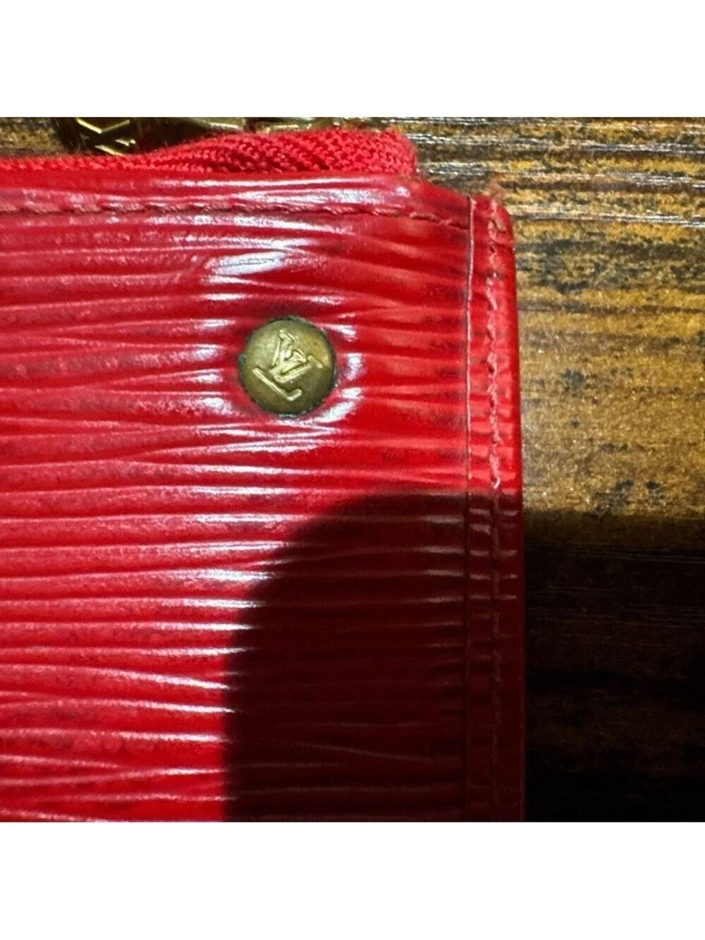 Louis Vuitton Red Epi Leather Pochette Cles